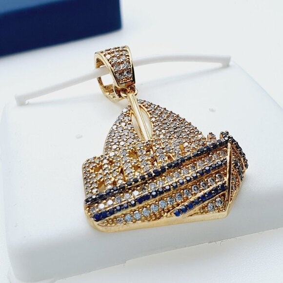 "14K Gold Plated Cubic Zircon Pendant, INUS1BR073 - Picture 11 of 11